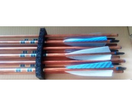 FLECHE BOIS PREMIUM NOISETIER 50/55lbs -11/32"- 32"- Blanc/Blanc/Bleu tigré