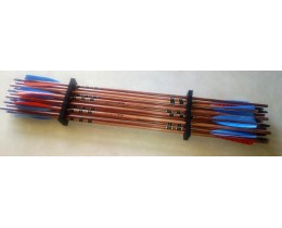 FLECHE BOIS PREMIUM NOISETIER 50/55lbs -11/32"- 32"- Bleu/Bleu/Orange tigré